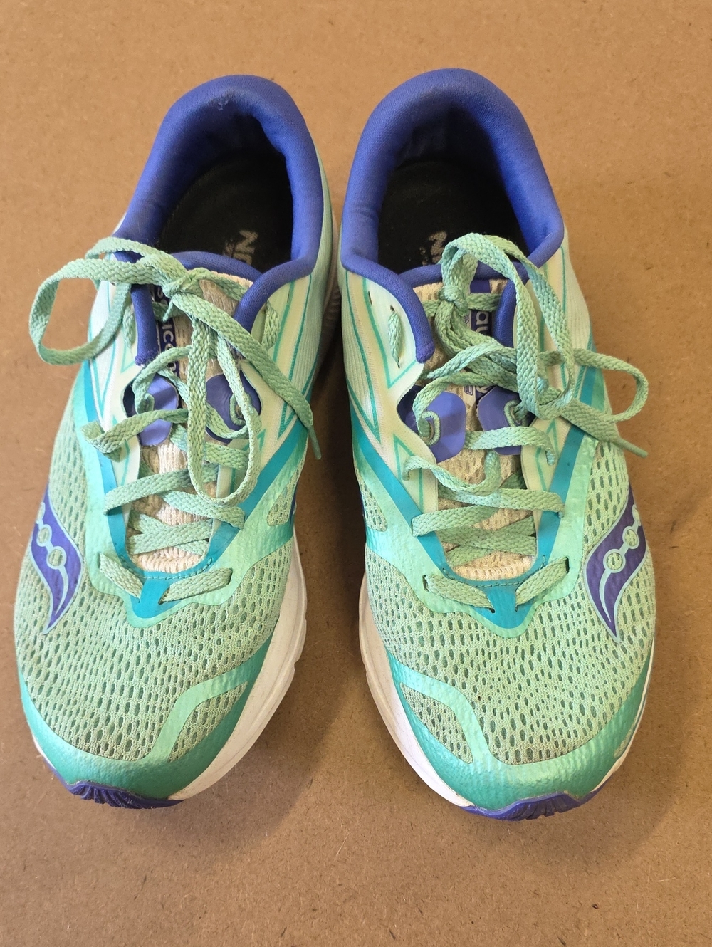 Saucony Women’s Mint Green and Purple Athletic Running Shoes